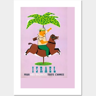 Vintage Travel Poster Israel Horseback Rider Posters and Art